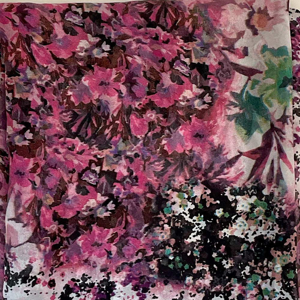Floral printed georgette silk blend fabric total of 1 Yd 32” Width 60”